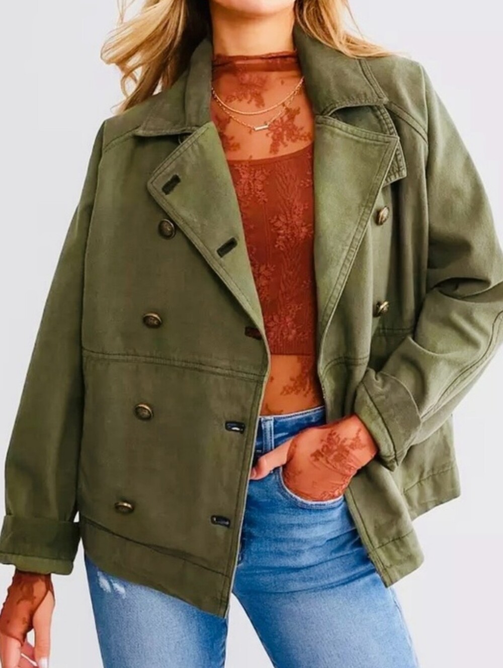 NEW FREE PEOPLE | $168 Viva Surplus Oversized Jacket - Picture 4 of 9